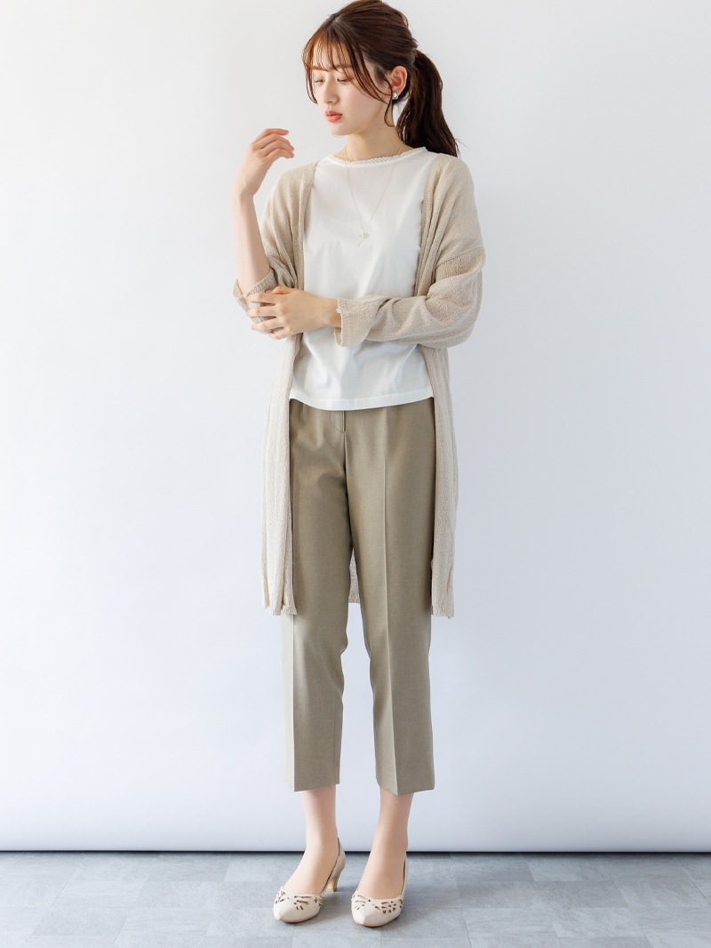 【春SALE】麻調センタープレスパンツ