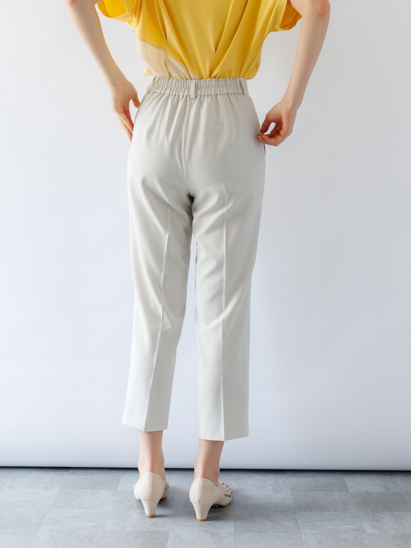 【春SALE】麻調センタープレスパンツ