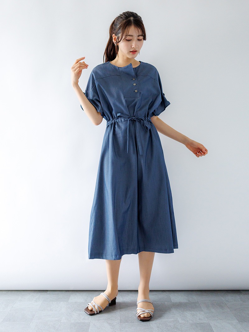 リヨポリツイルライト ドローストリングワンピ