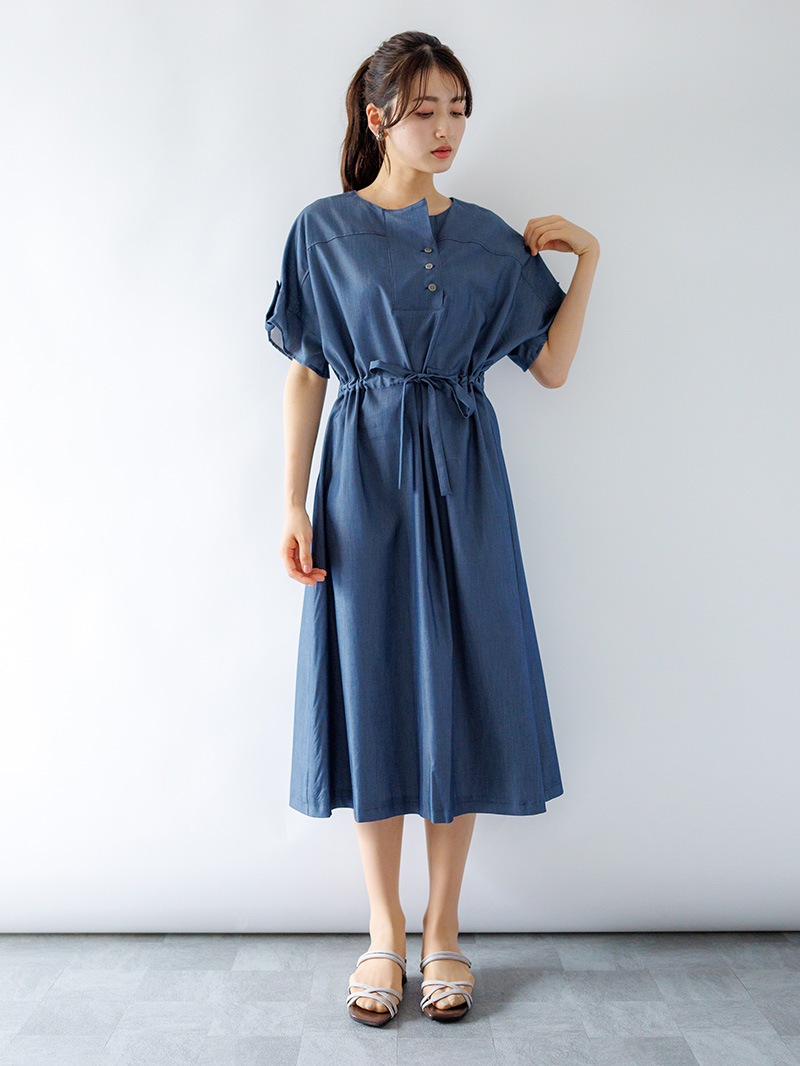 リヨポリツイルライト ドローストリングワンピ