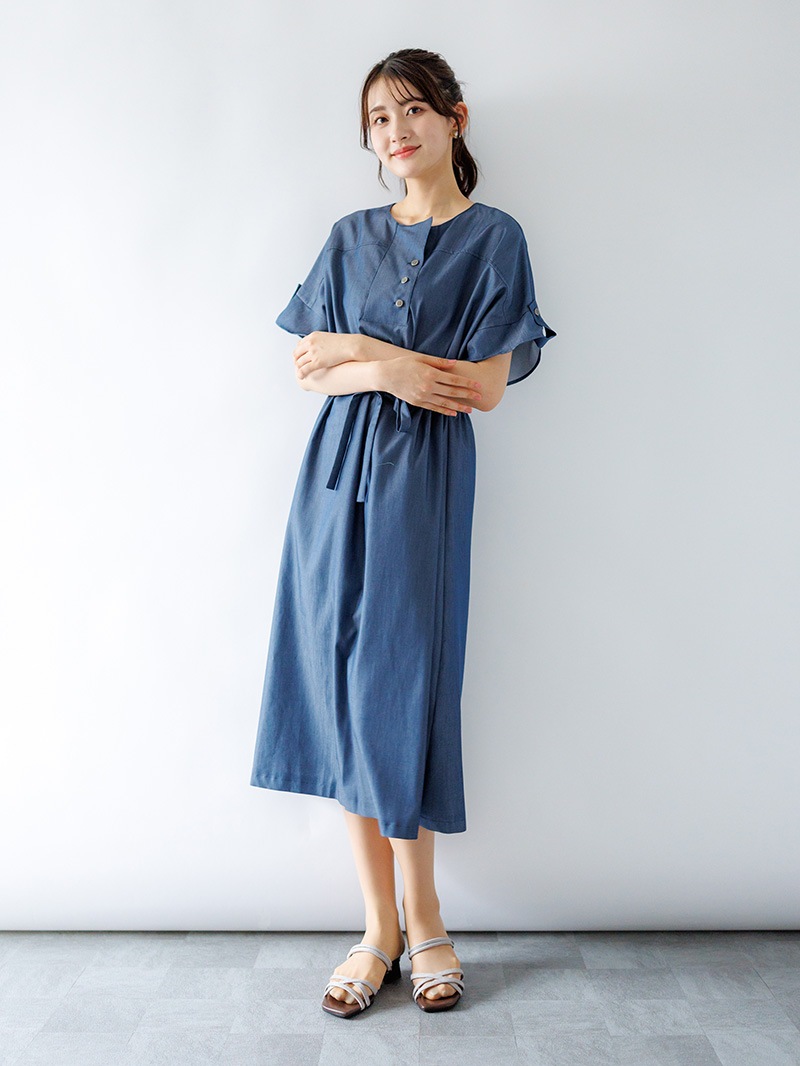 リヨポリツイルライト ドローストリングワンピ