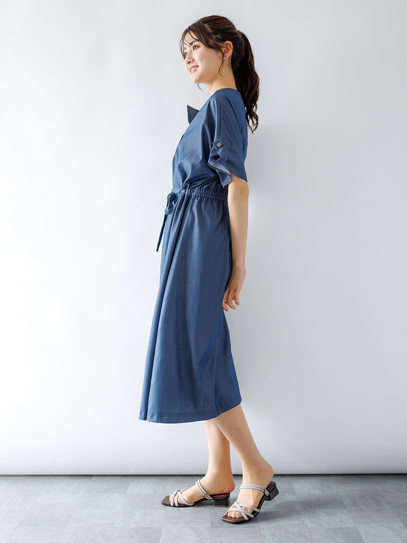 リヨポリツイルライト ドローストリングワンピ