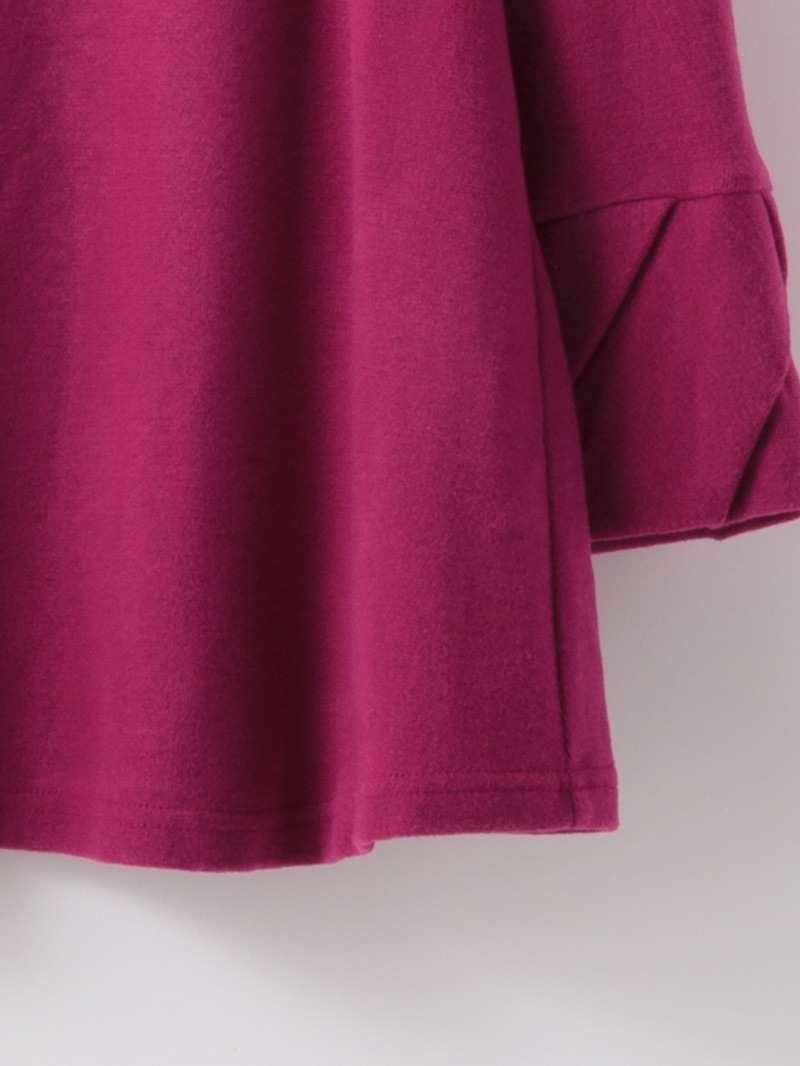 丸首袖口タックカットソー＜アウトレット均一価格＞