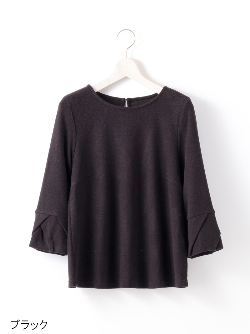 丸首袖口タックカットソー＜アウトレット均一価格＞