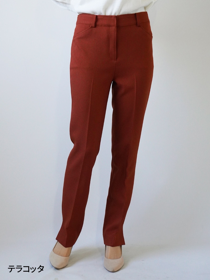 【60%OFF】エスウールツイルスリットセンタープレスパンツ