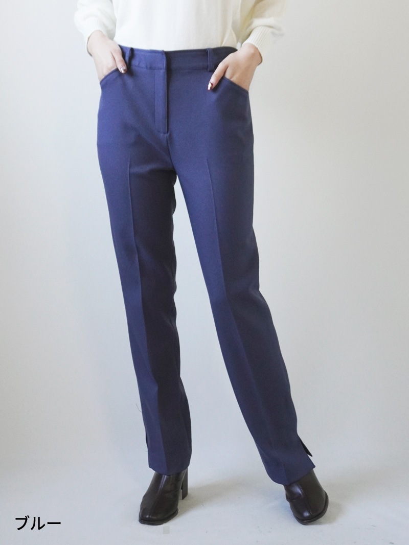 【60%OFF】エスウールツイルスリットセンタープレスパンツ