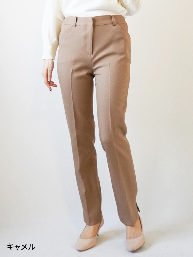 【60%OFF】エスウールツイルスリットセンタープレスパンツ