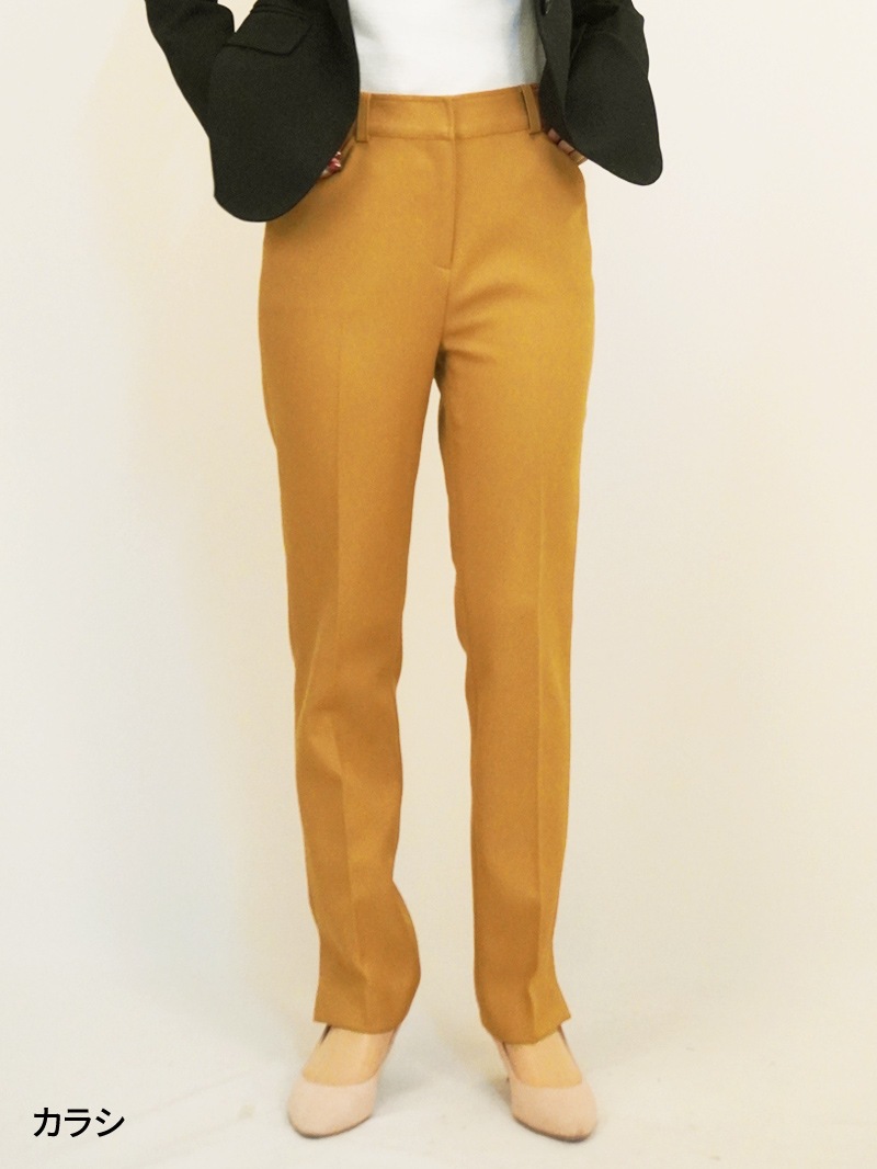 【60%OFF】エスウールツイルスリットセンタープレスパンツ