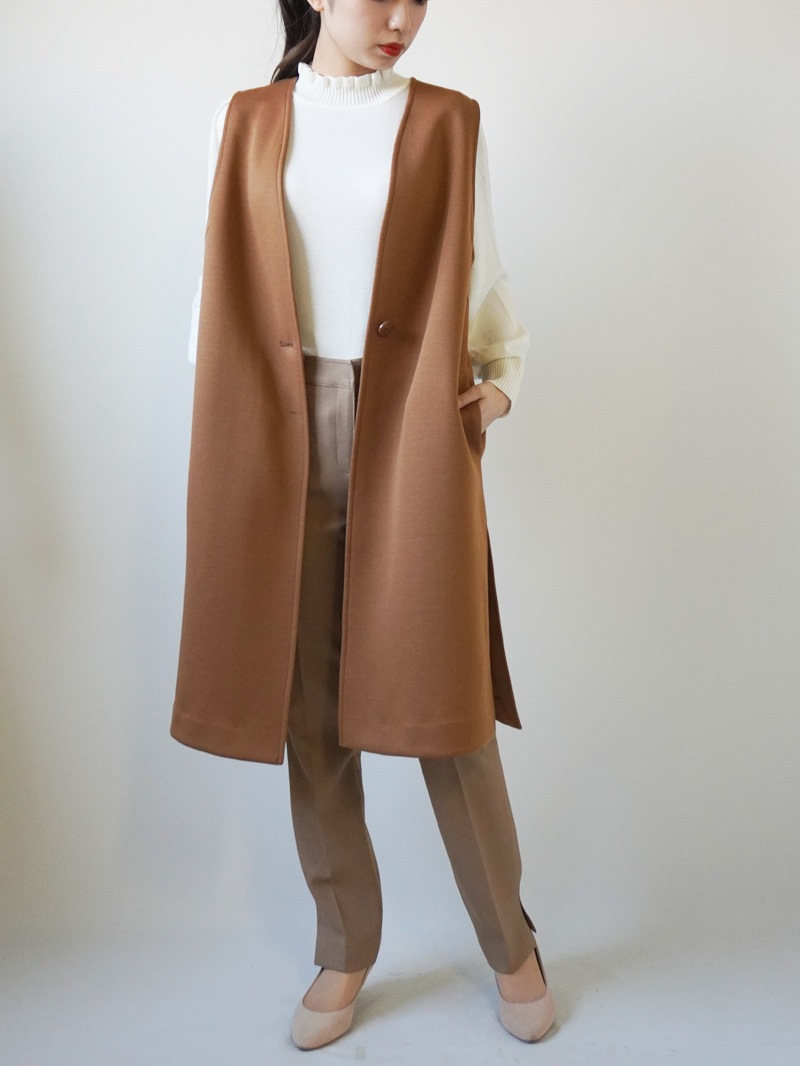 【60%OFF】エスウールツイルスリットセンタープレスパンツ