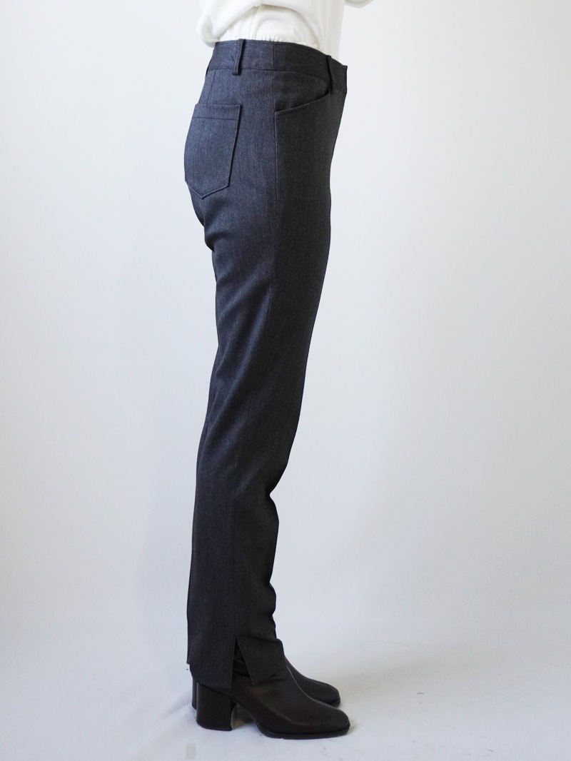 【60%OFF】エスウールツイルスリットセンタープレスパンツ