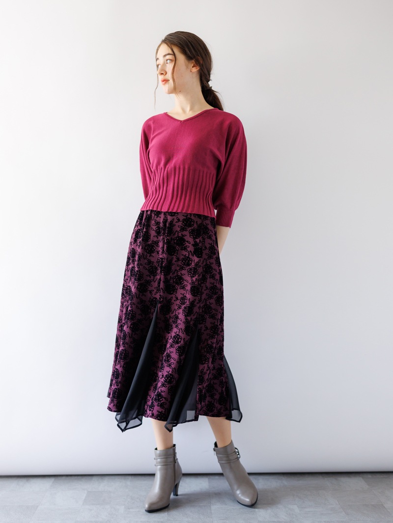 Vネックドルマンニット＜アウトレット均一価格＞