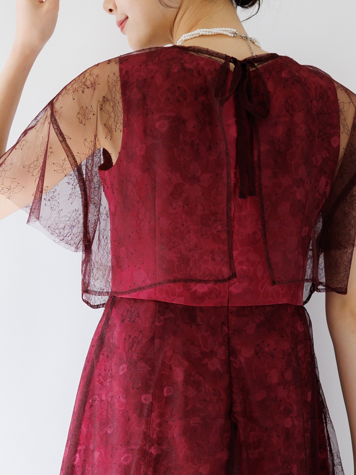 チュールボレロ付ジャガードワンピース
