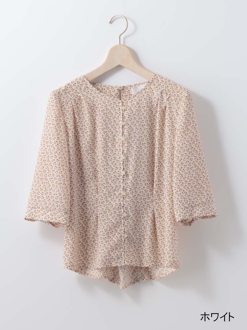 【OUTLET 2500円】プリントレースアップブラウス<10本以下>
