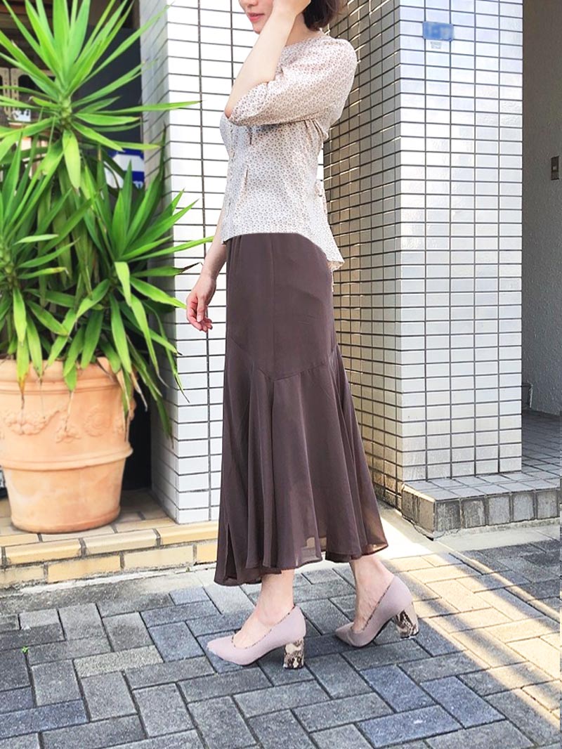 【OUTLET 2500円】プリントレースアップブラウス<10本以下>