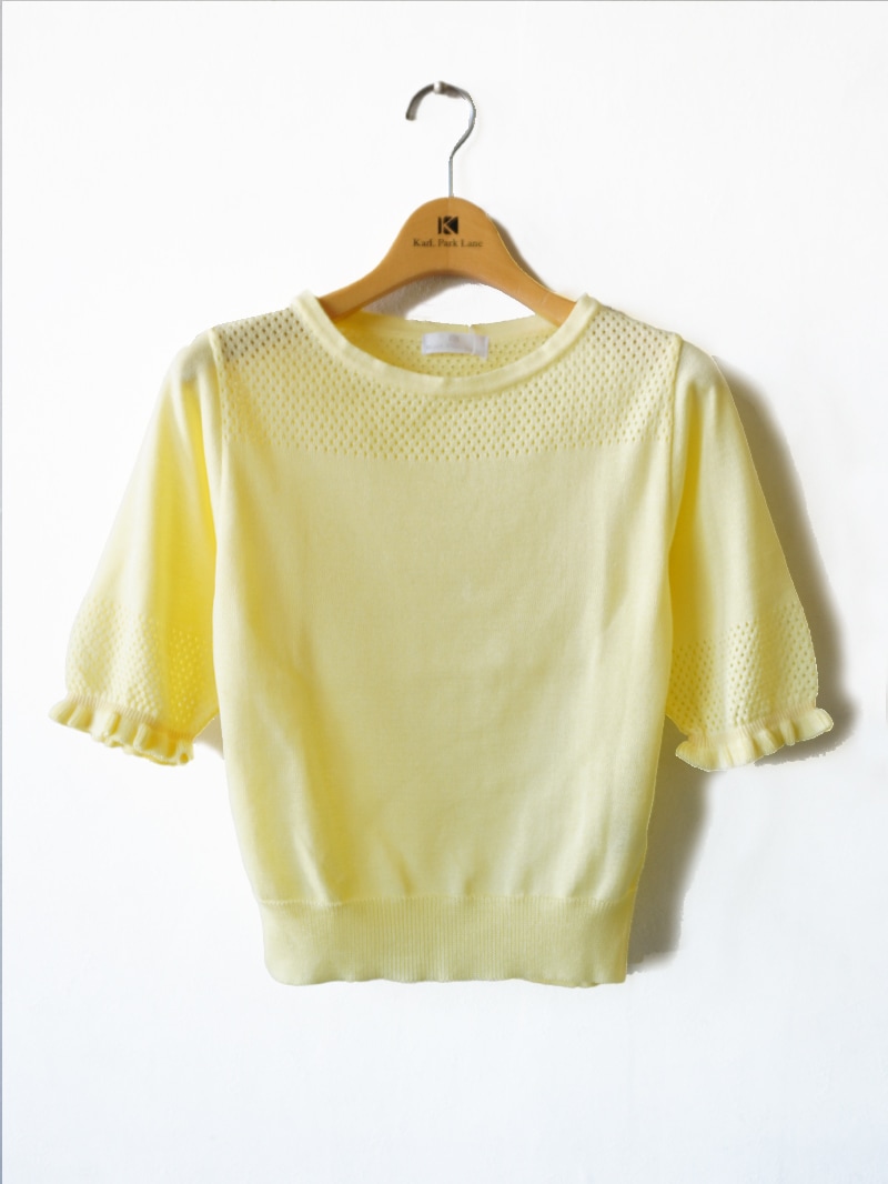himawari 天竺×透かし丸首ニット｜KarLParkLane Style ONLINE SHOP