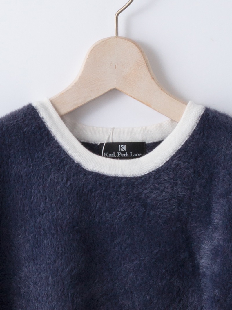 【70％OFF】ミンクライクファー丸首ニット