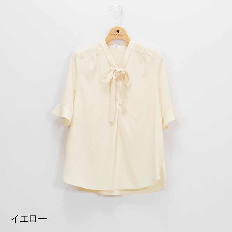 【60％OFF】デシンボウタイ半袖ブラウス