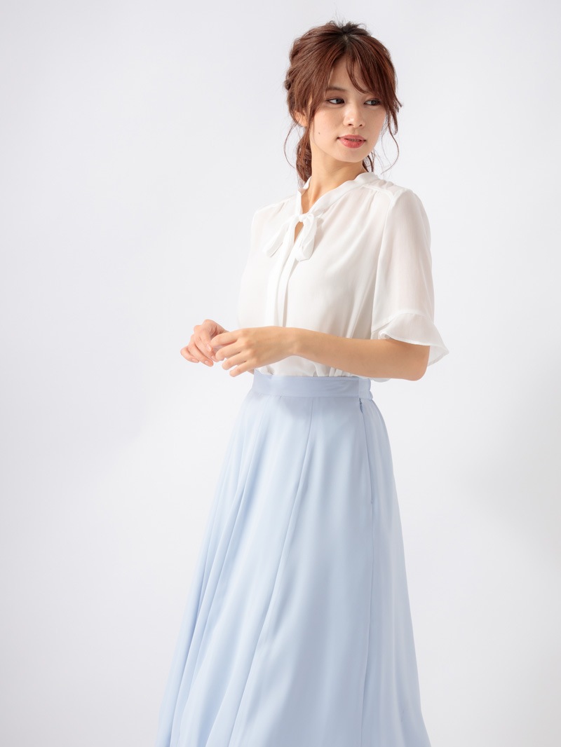 【60％OFF】デシンボウタイ半袖ブラウス