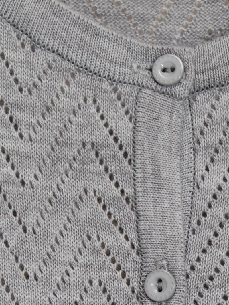 【70%OFF】12G波柄透かし丸首カーディガン