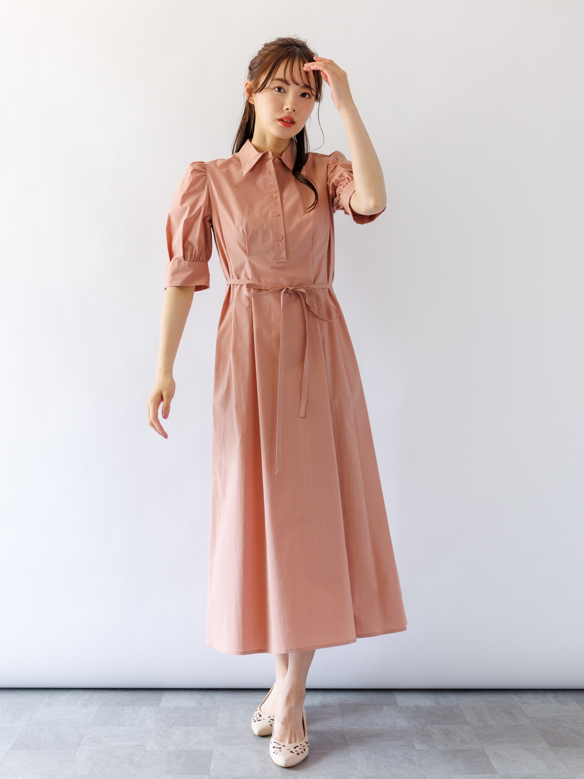 【50%OFF】タイプライターシャツワンピース