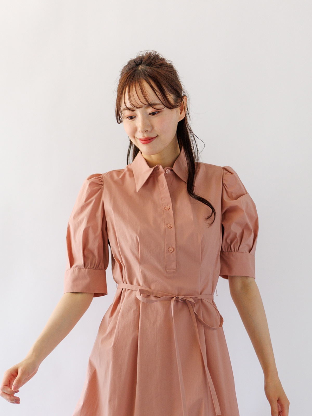 【50%OFF】タイプライターシャツワンピース