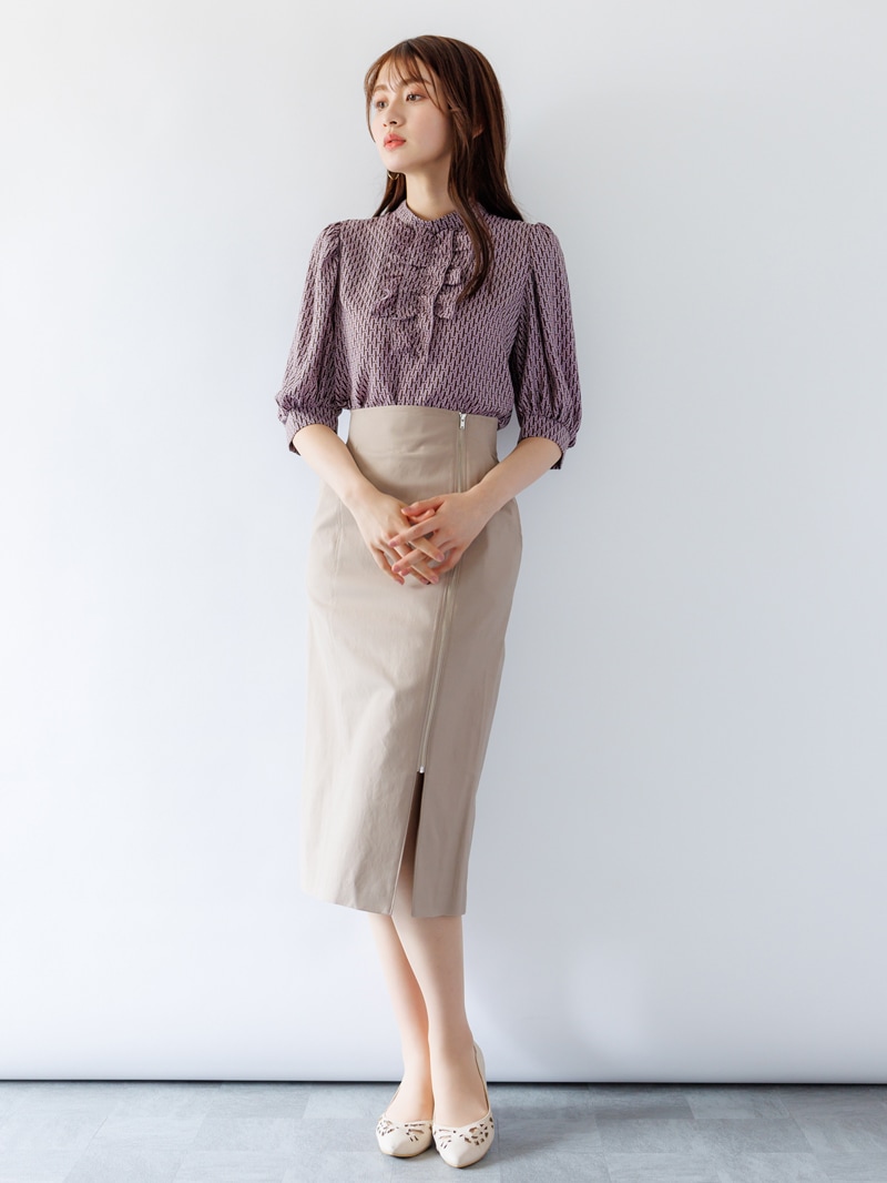 在庫8本以下】プリント前フリルブラウス｜KarLParkLane Style ONLINE SHOP