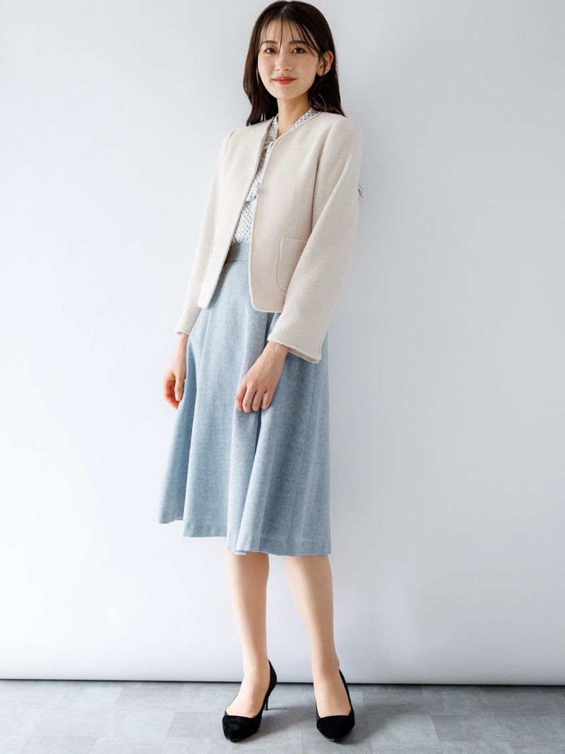 【50%OFF】ツィードタックフレアースカート