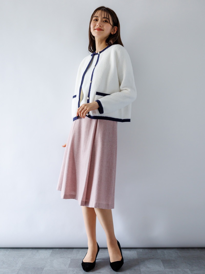 【50%OFF】ツィードタックフレアースカート