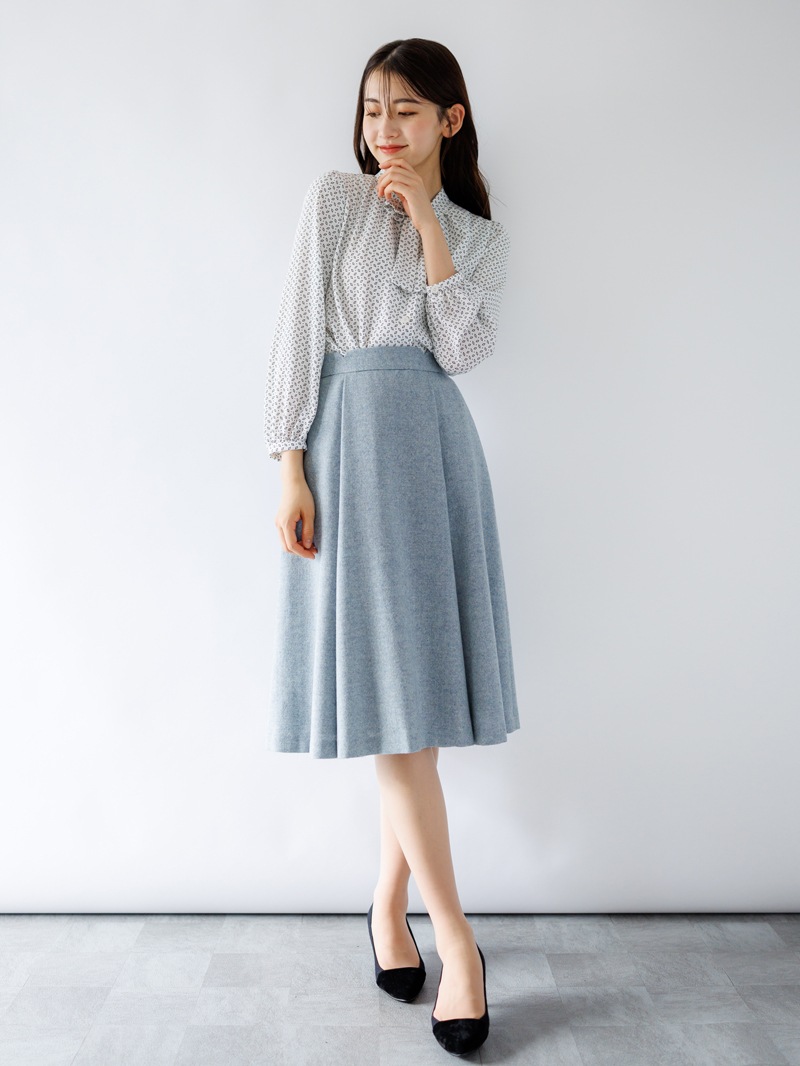 【50%OFF】ツィードタックフレアースカート