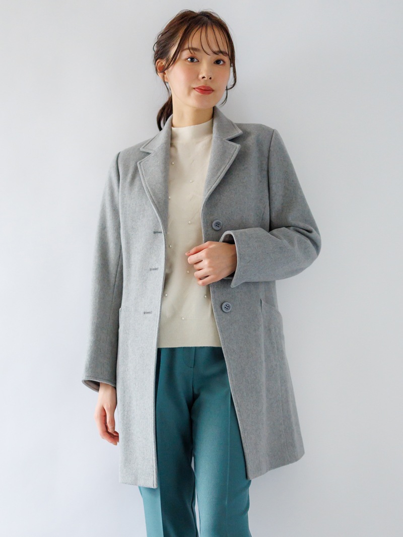 【50％OFF】パール付アーガイル柄ハイネックニット