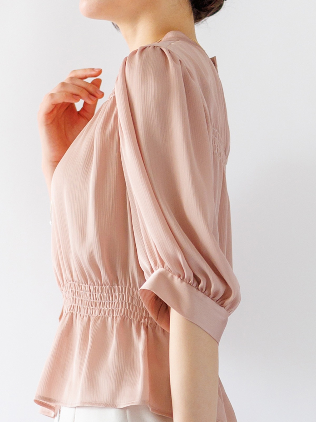 60％OFF】楊柳七分袖シャーリングブラウス｜KarLParkLane Style ONLINE