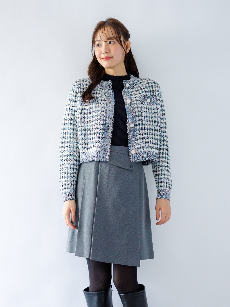 【10日まで15%OFF】ミックスヤーンローゲージカーデ＜秋コーデ＞