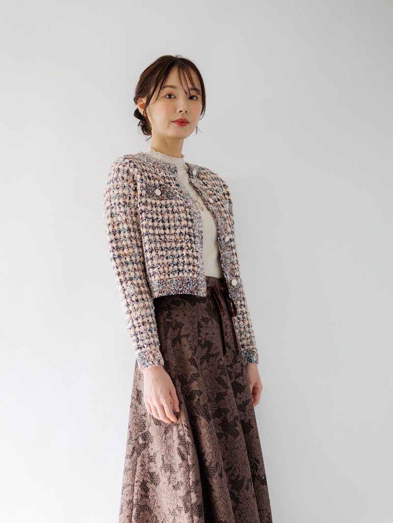 【10日まで15%OFF】ミックスヤーンローゲージカーデ＜秋コーデ＞