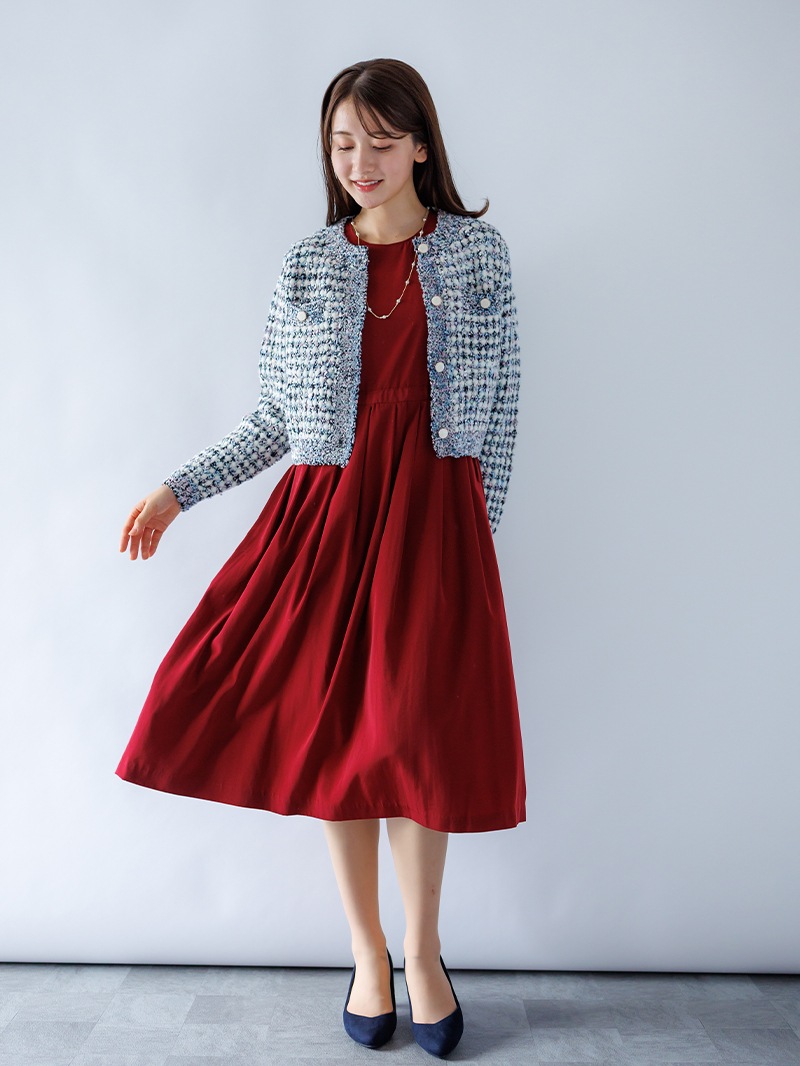 【10日まで15%OFF】ミックスヤーンローゲージカーデ＜秋コーデ＞