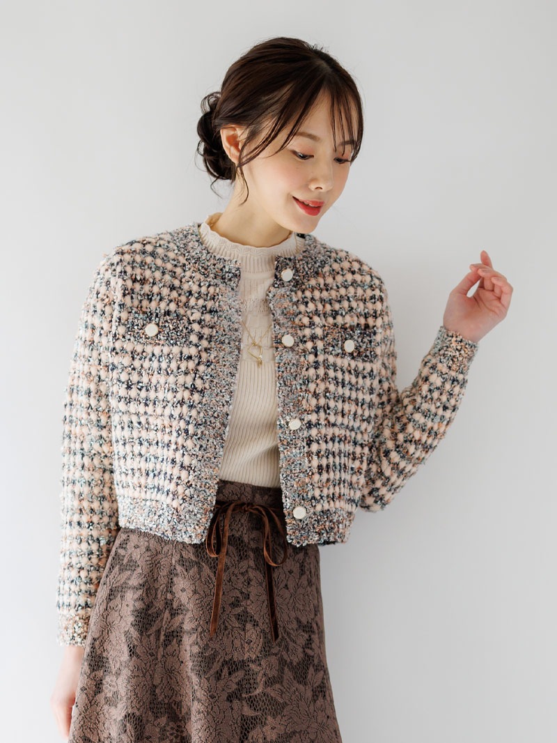 【10日まで15%OFF】ミックスヤーンローゲージカーデ＜秋コーデ＞