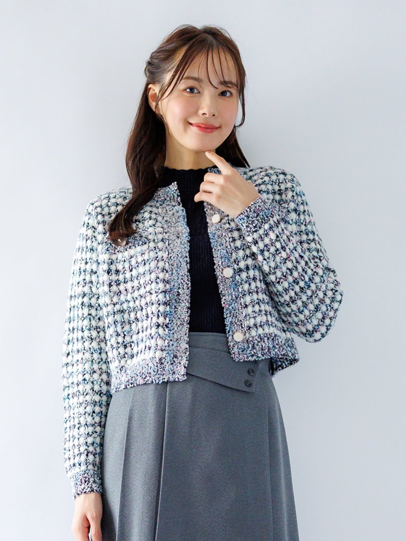 【10日まで15%OFF】ミックスヤーンローゲージカーデ＜秋コーデ＞