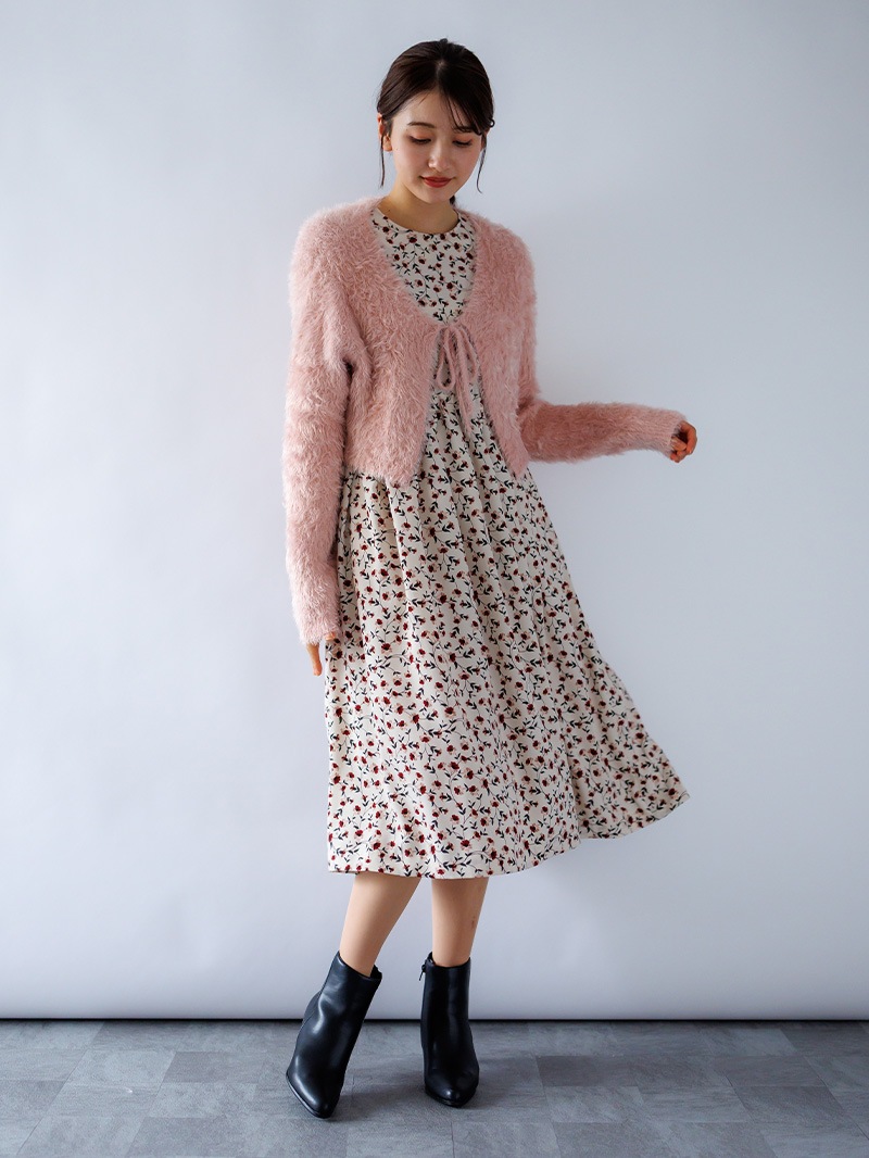 フェザーヤーンリボン付ボレロ＜アウトレット均一価格＞