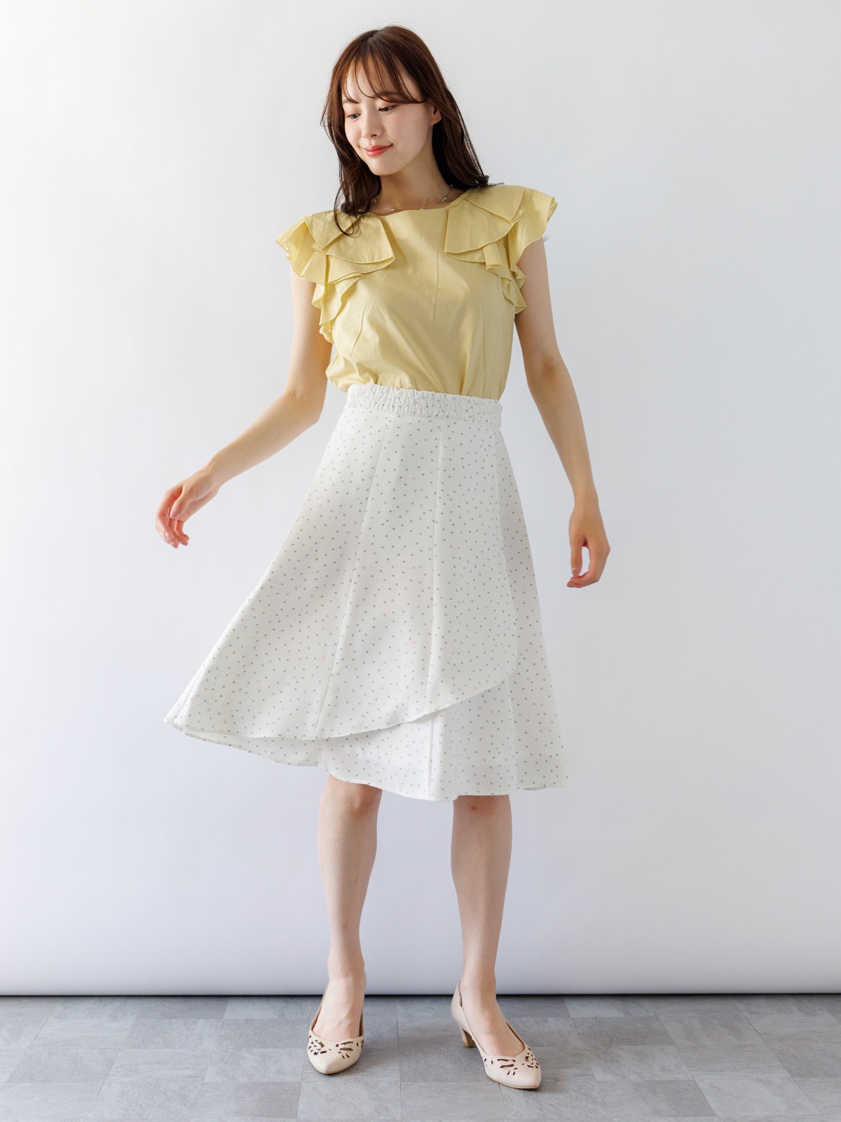 ky36 PLEATS PLEASE 幾何学柄プリント フレンチ トップス 03 セール】SHIPS Colors:〈洗濯機可能〉オックス ドット プリント