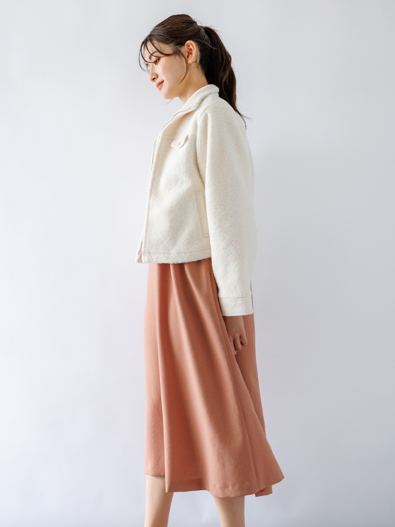 【50%OFF】ウールレットブークレージップアップブルゾン