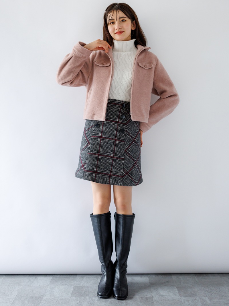 【50%OFF】ウールレットブークレージップアップブルゾン