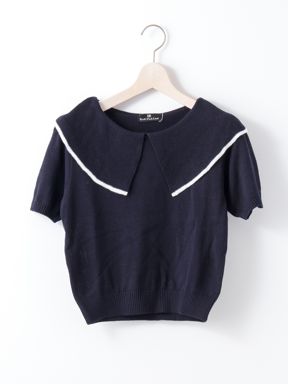 【4,500円均一】衿先配色ビッグカラーニット