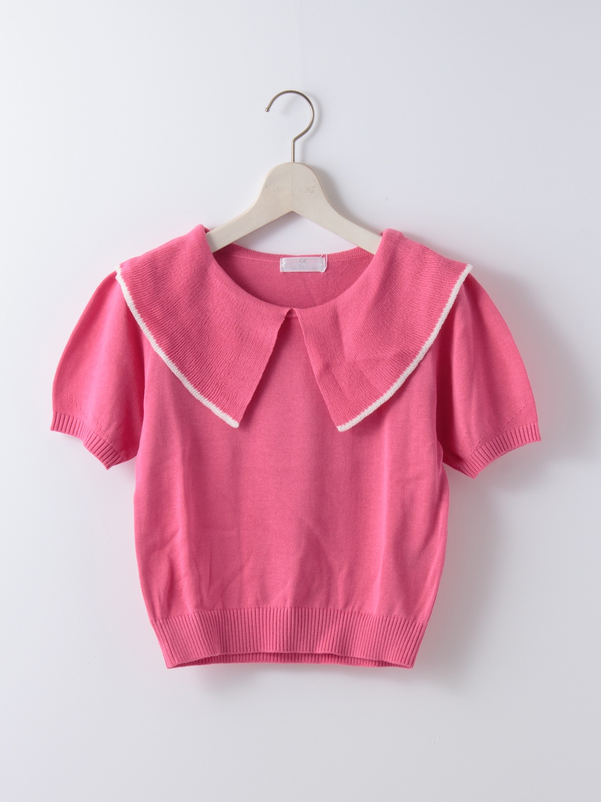 【4,500円均一】衿先配色ビッグカラーニット