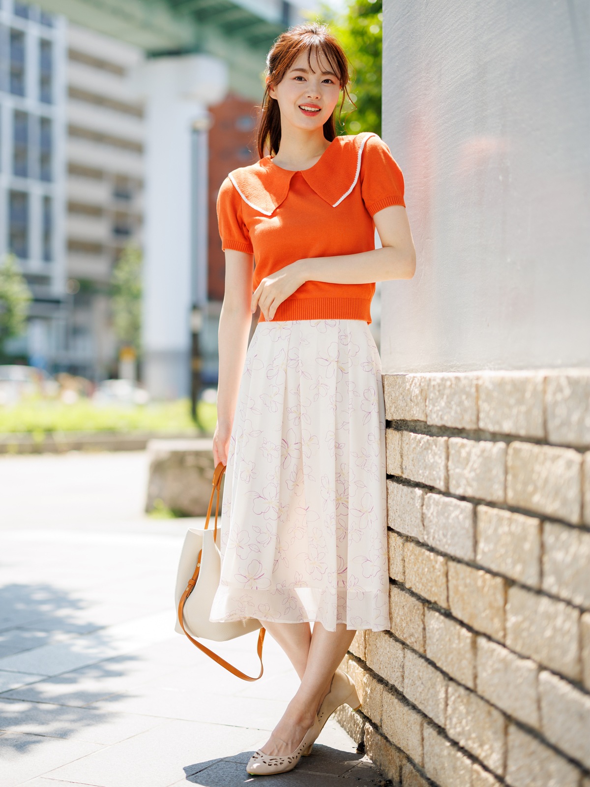 【4,500円均一】衿先配色ビッグカラーニット