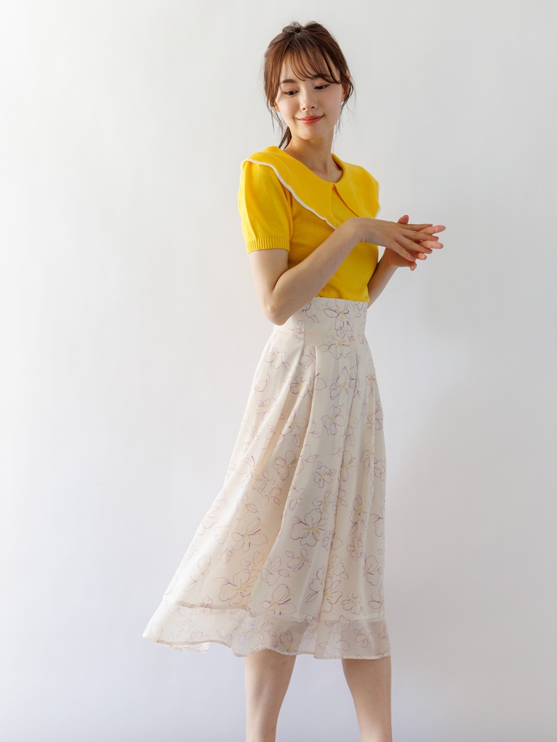 【4,500円均一】衿先配色ビッグカラーニット