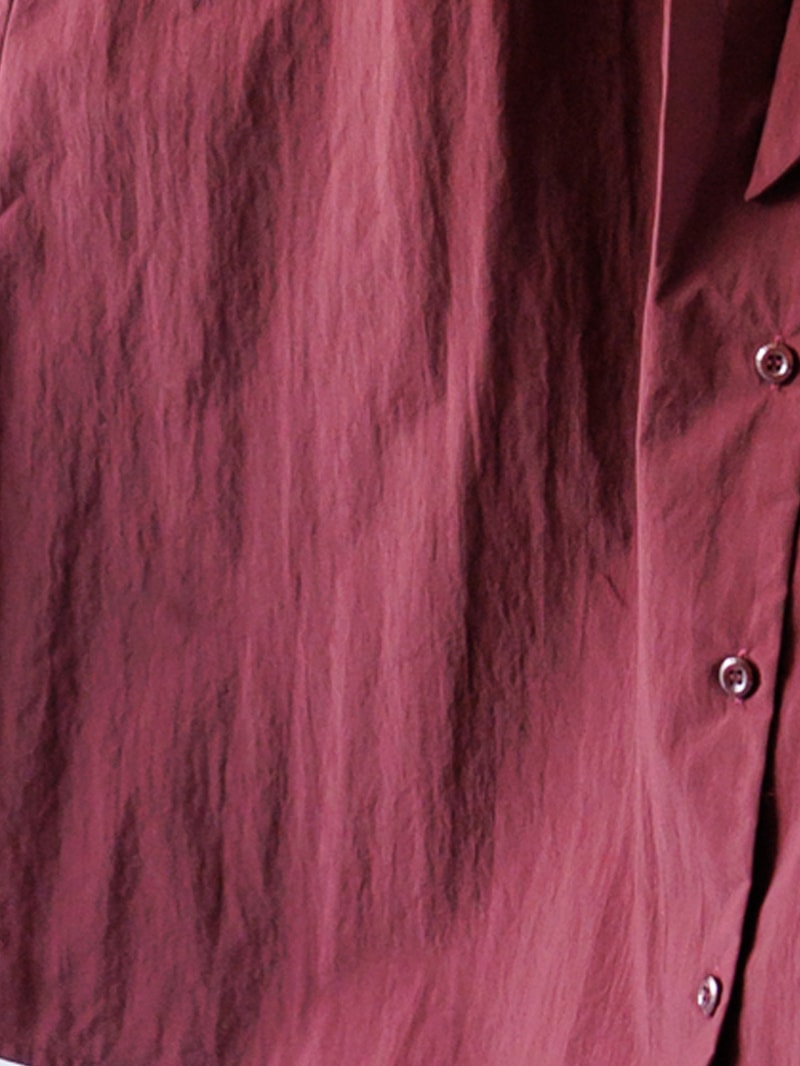 SINME 半袖シャツワンピース M バーガンディ Vあきシャツワンピース｜KarLParkLane Style ONLINE SHOP
