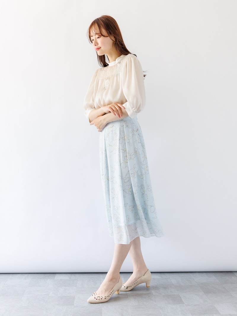 【2000円】花柄プリントタックスカート