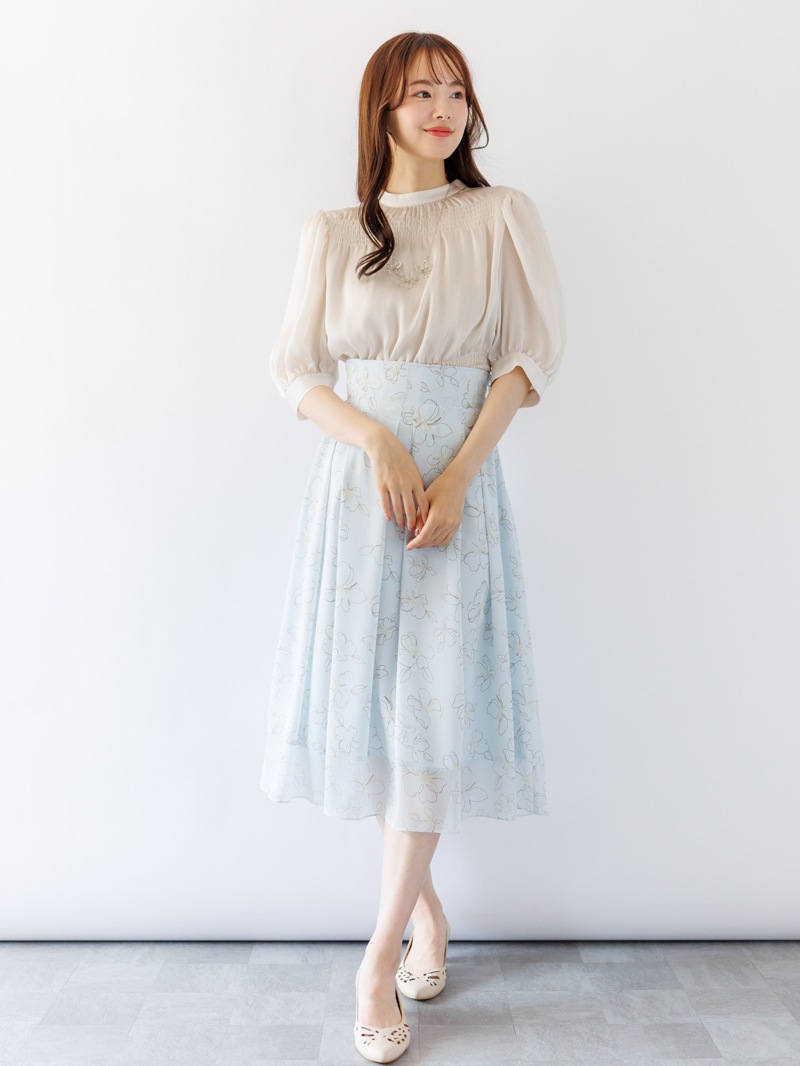 【2000円】花柄プリントタックスカート