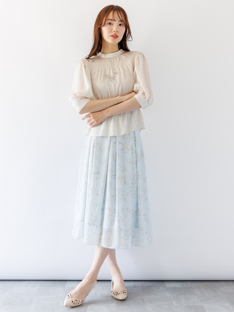【2000円】花柄プリントタックスカート