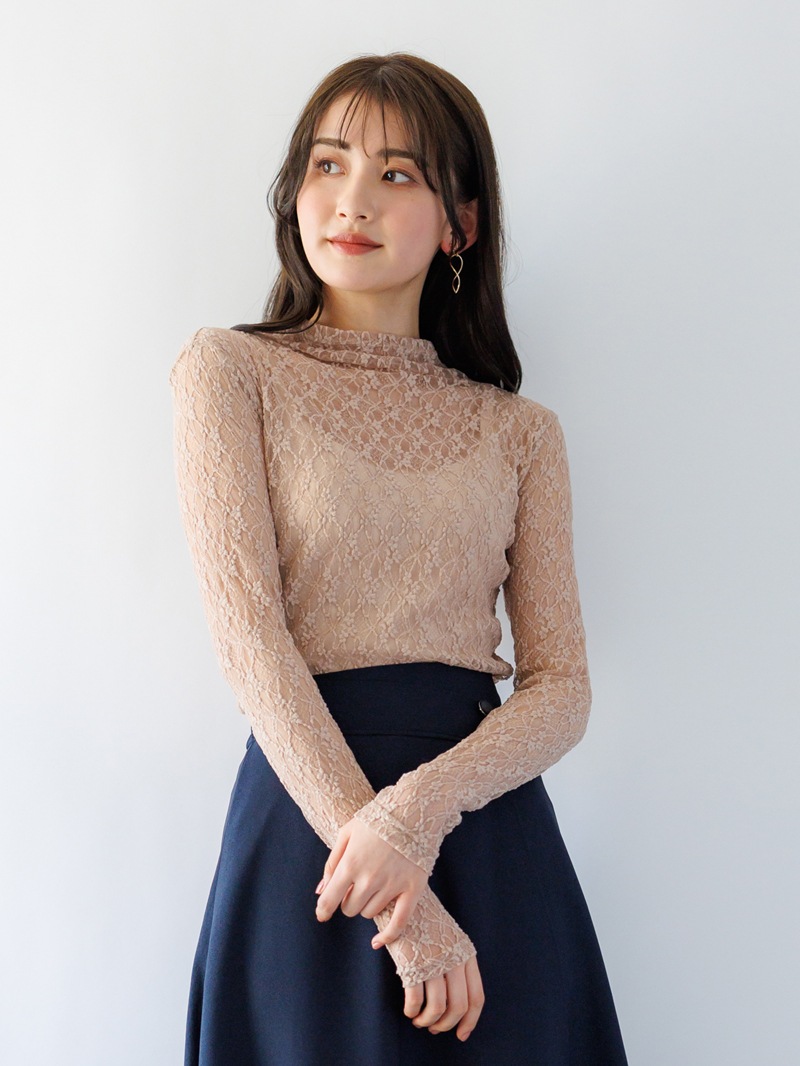立衿レースインナー<秋コーデ>