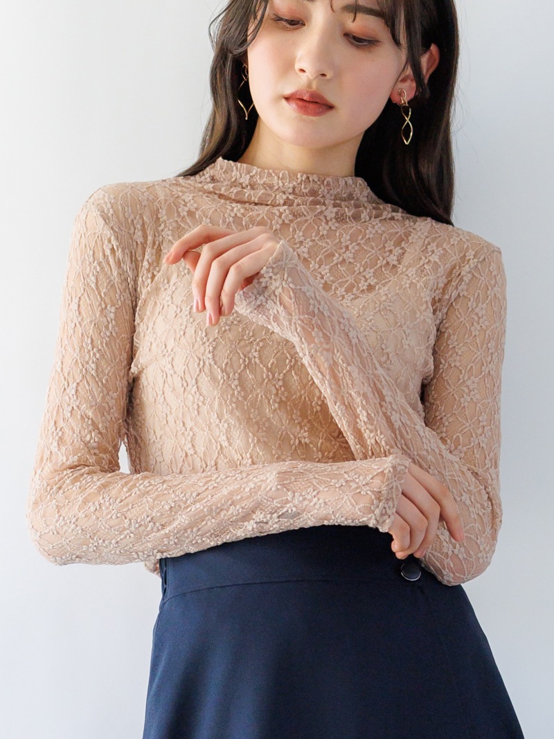 立衿レースインナー<秋コーデ>